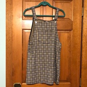 Free shipping H&M Plaid Overall Dress